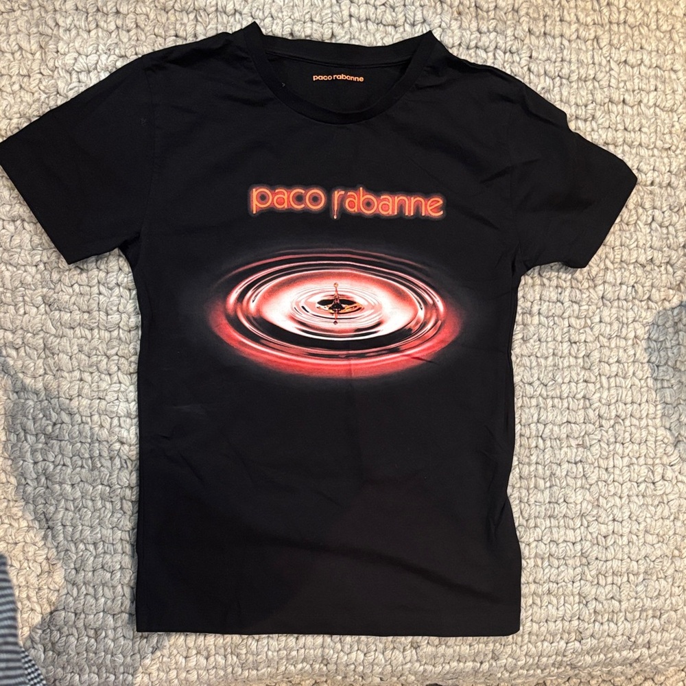 Paco Rabanne Black and Red Short Sleeve Tee